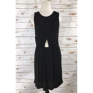 Guess‎ by Marciano Black Cutout Faux Wrap Sheer Back Dress Medium Stretch